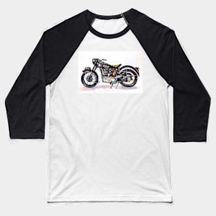 Drawing of Vintage Motorbike Baseball T-Shirt